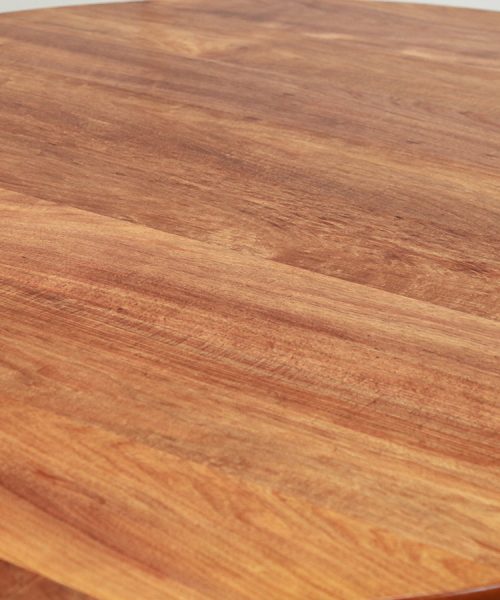 Round blackwood bespoke handmade custom solid timber Australian made 8 seat dining table.