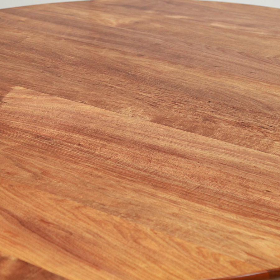 Round blackwood bespoke handmade custom solid timber Australian made 8 seat dining table.