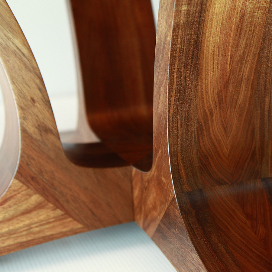 Round blackwood bespoke handmade custom solid timber Australian made 8 seat dining table.
