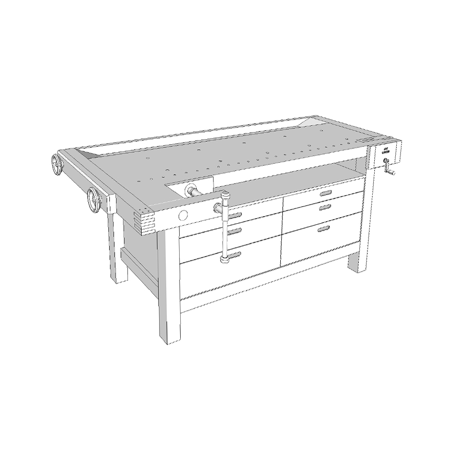 Complete bespoke luxury premium woodworking workbench