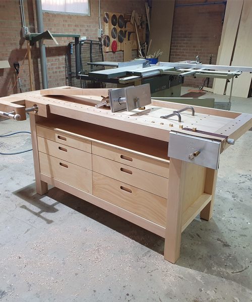 Complete bespoke luxury premium woodworking workbench