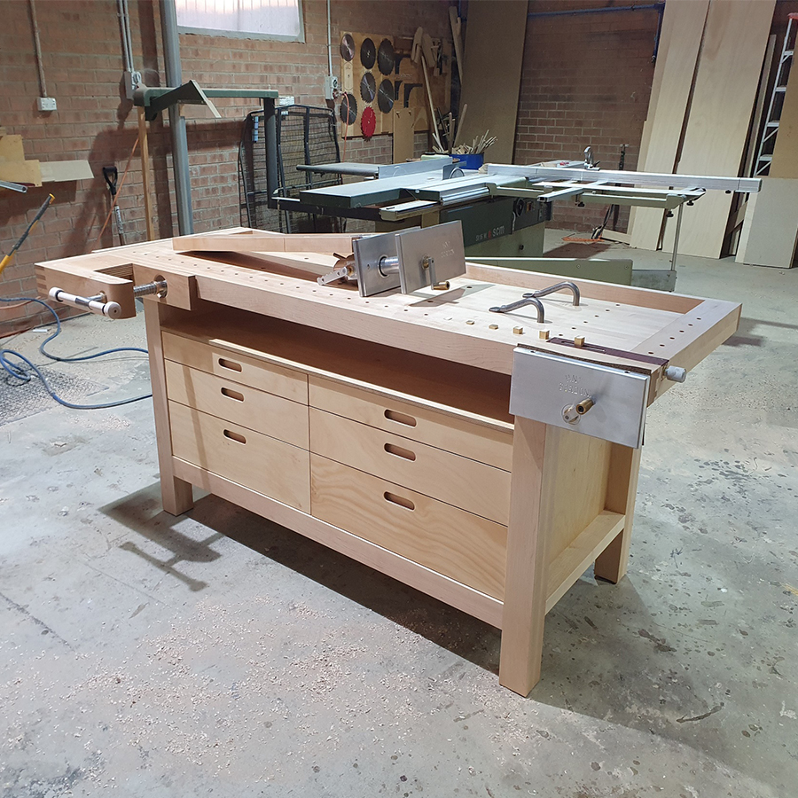 Complete bespoke luxury premium woodworking workbench