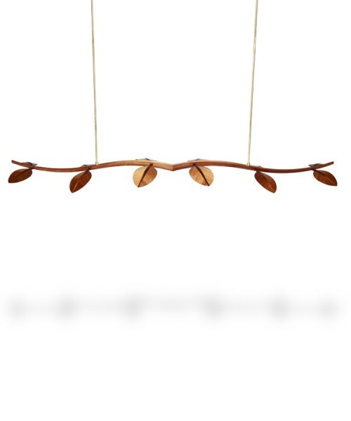 An LED hanging light in blackwood designed and made by the team at Dunstone Design.