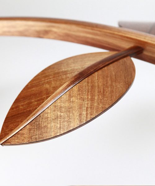 An LED hanging light in blackwood designed and made by the team at Dunstone Design.
