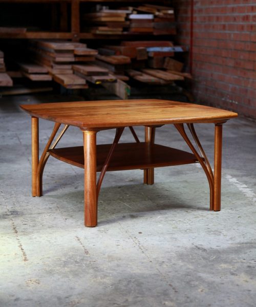 A coffee table designed for Australian homes made from native timbers.
