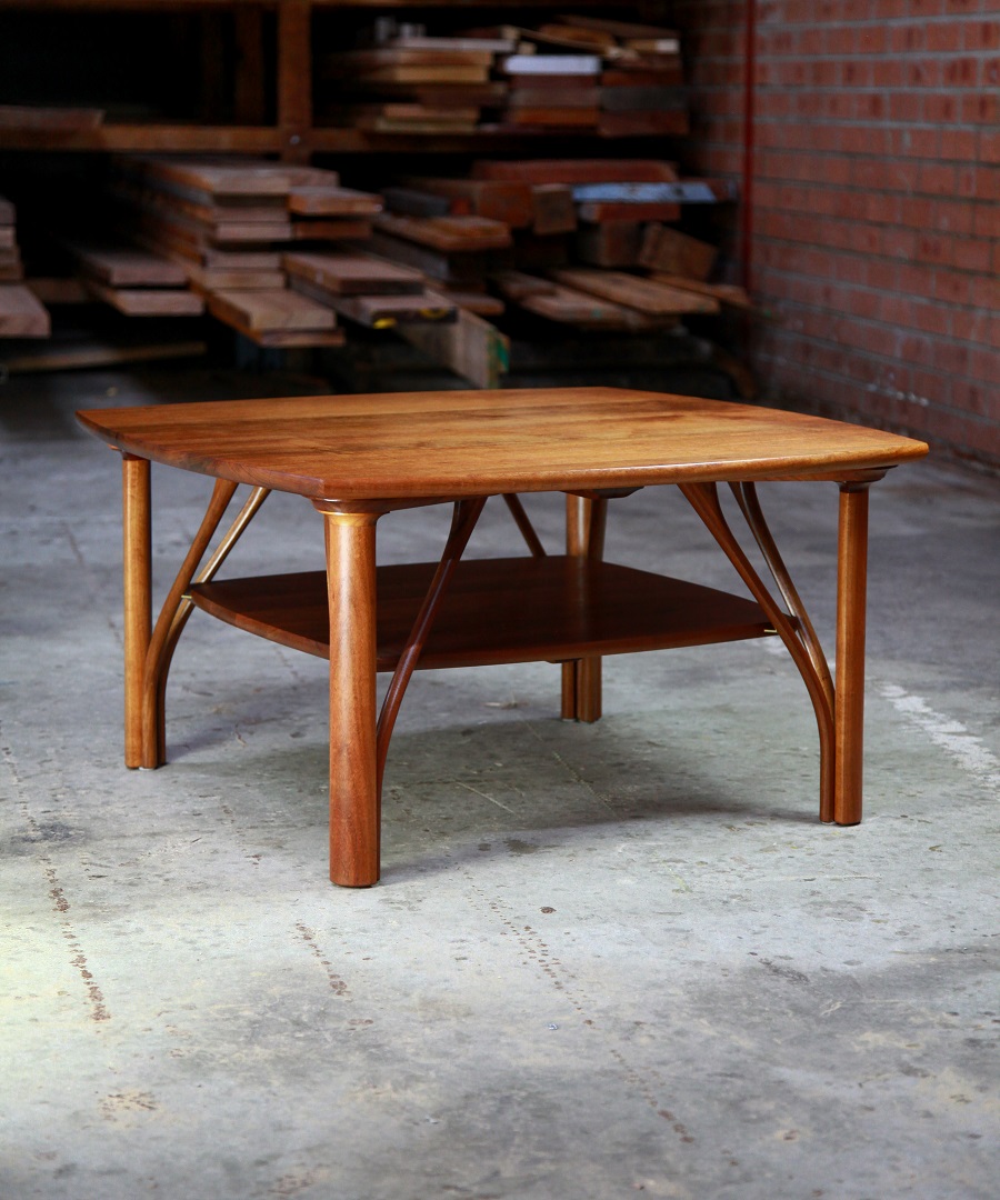 A coffee table designed for Australian homes made from native timbers.