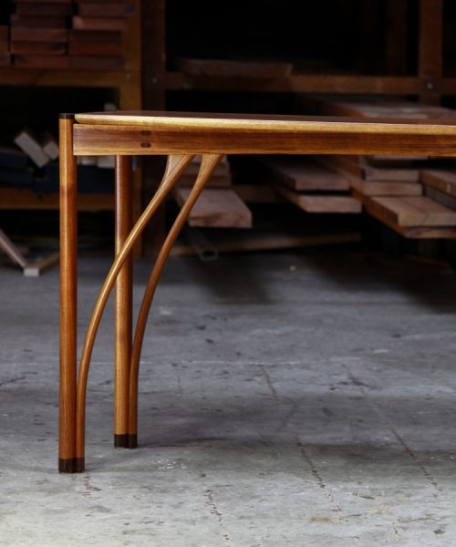 A hall table designed for Australian homes made from native timbers.