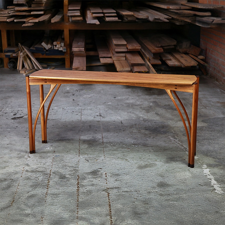 A hall table designed for Australian homes made from native timbers.