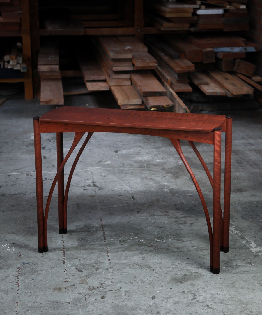 A hall table designed for Australian homes made from native timbers.