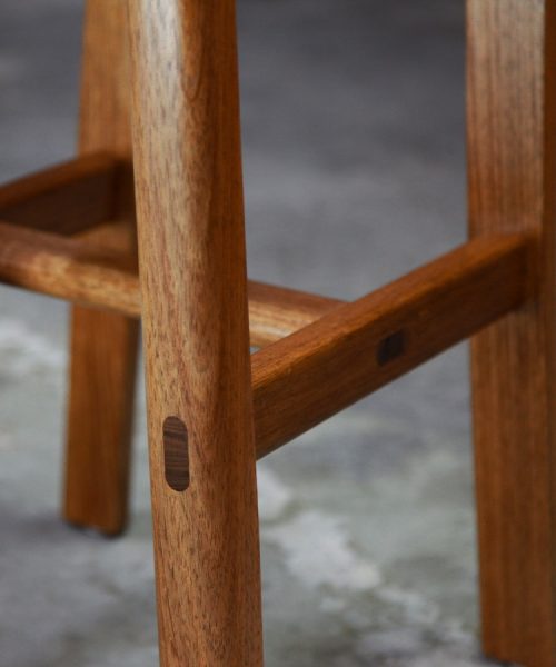 A bar stool designed for Australian breakfast bars made from native timbers.