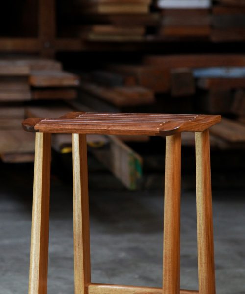 A bar stool designed for Australian breakfast bars made from native timbers.