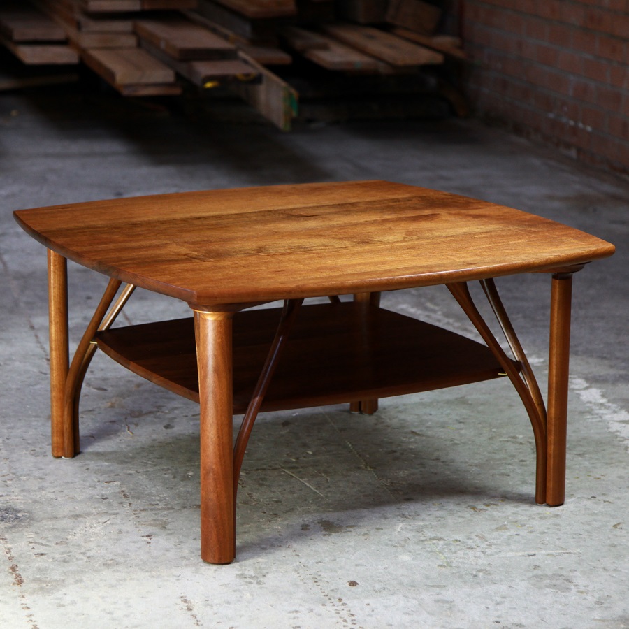 A coffee table designed for Australian homes made from native timbers.