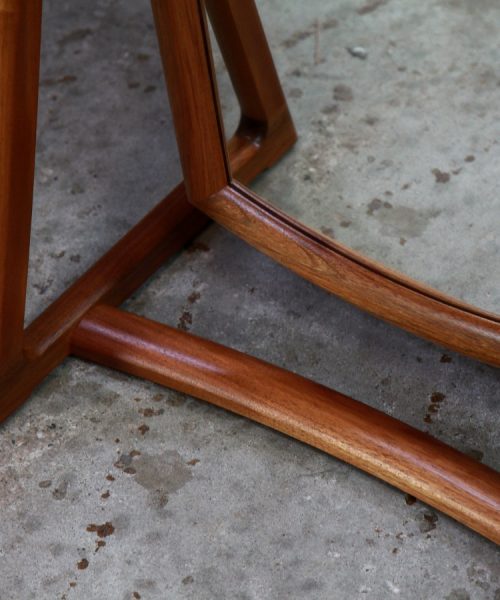 A cheval style mirror designed for Australian homes and crafted from native timbers.