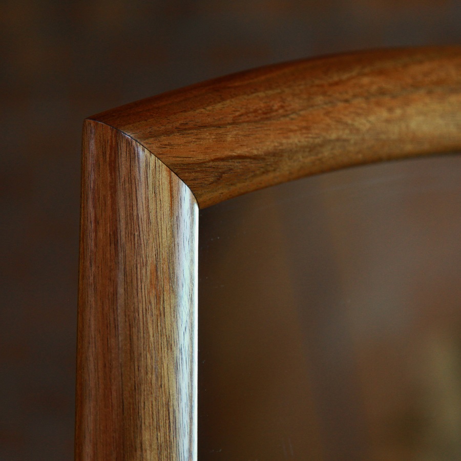 A cheval style mirror designed for Australian homes and crafted from native timbers.