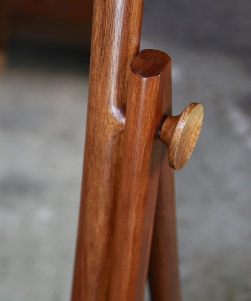 A cheval style mirror designed for Australian homes and crafted from native timbers.