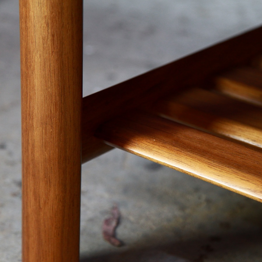 A coffee table with magazine shelf designed for Australian homes and crafted from native timbers.