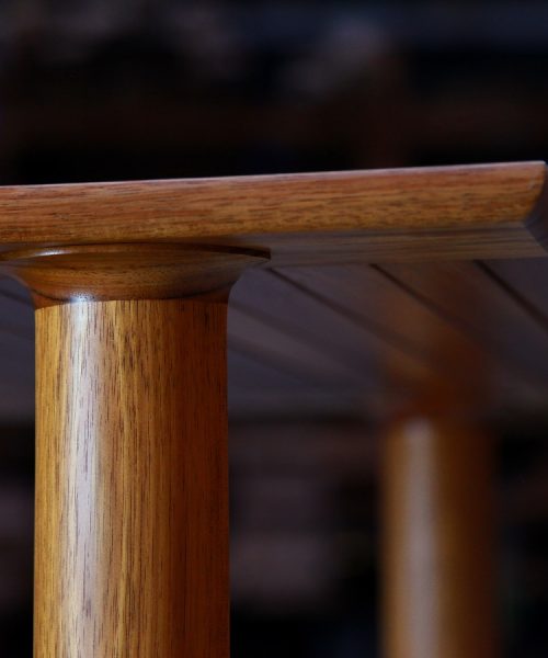 A coffee table with magazine shelf designed for Australian homes and crafted from native timbers.
