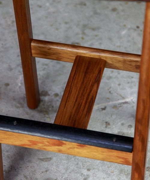 A bar stool designed for Australian breakfast bars made from native timbers.