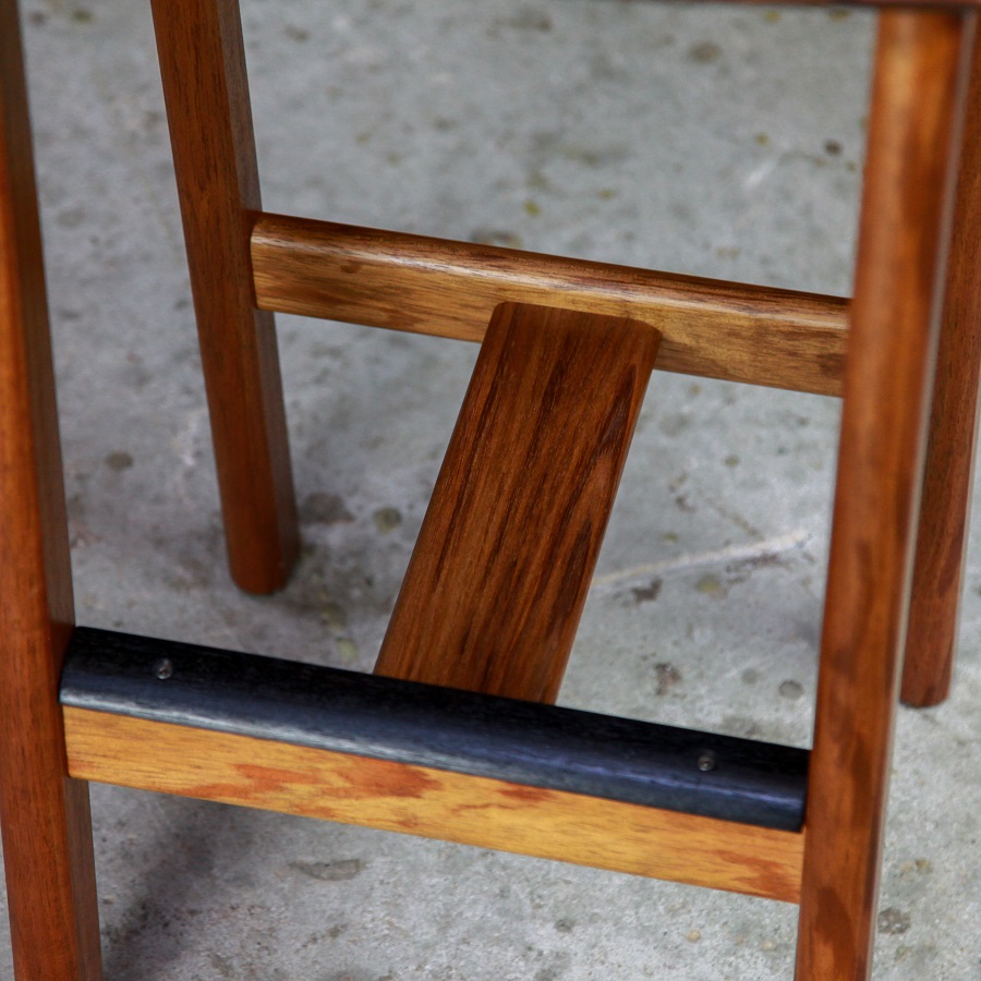 A bar stool designed for Australian breakfast bars made from native timbers.