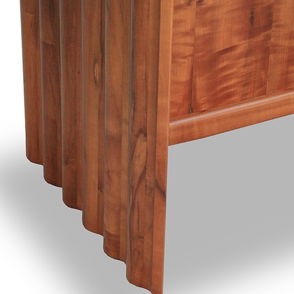 Detail of the Corrugated Desk in fumed myrtle