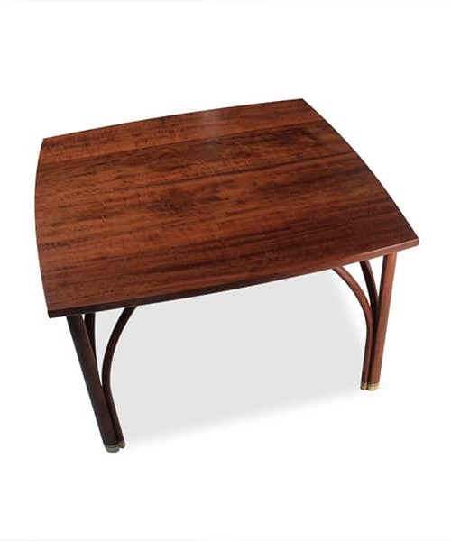 Confluence 4 seat dining table in red gum with silver ash
