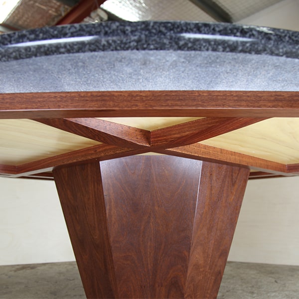 Granite stone dining table with lazy susan